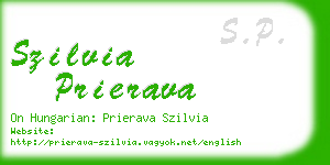 szilvia prierava business card